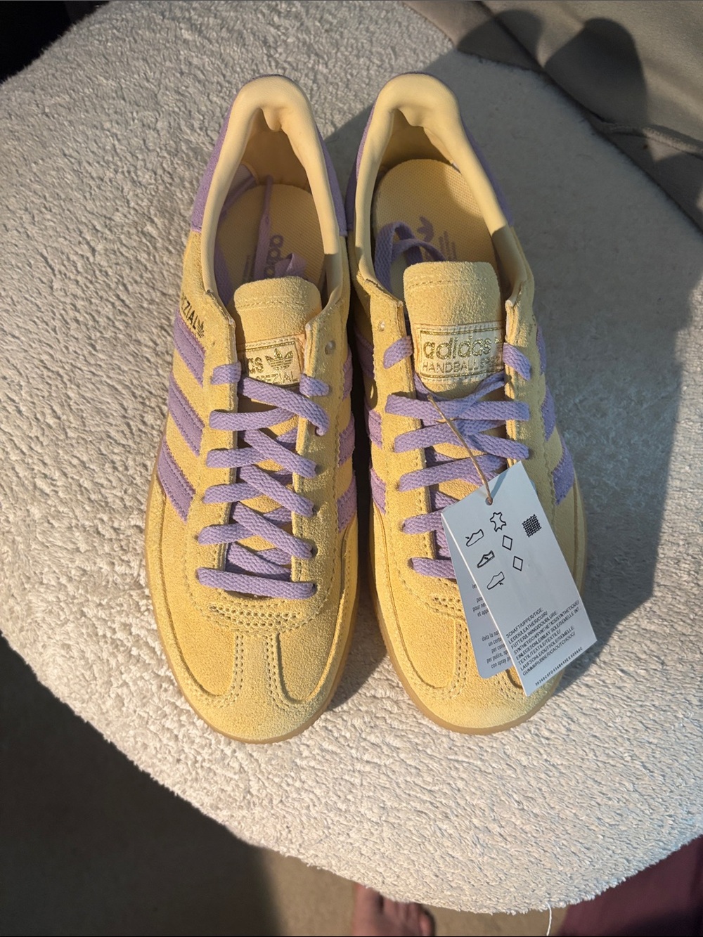 adidas Handball Spezial Sneakers in Yellow & Lavender